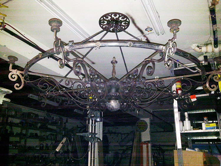 Custom Built Sculpted Ironwork Chandelier at Patron Tacos & Cantina by Paramount Projects General Contractors