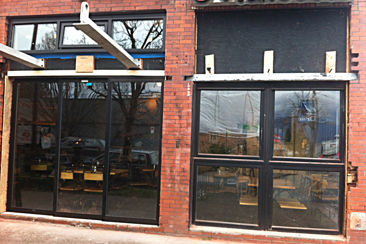 Marcello Pizzeria & Ristorante Renovation Patio Door and Window framing by Paramount Projects General Contractors